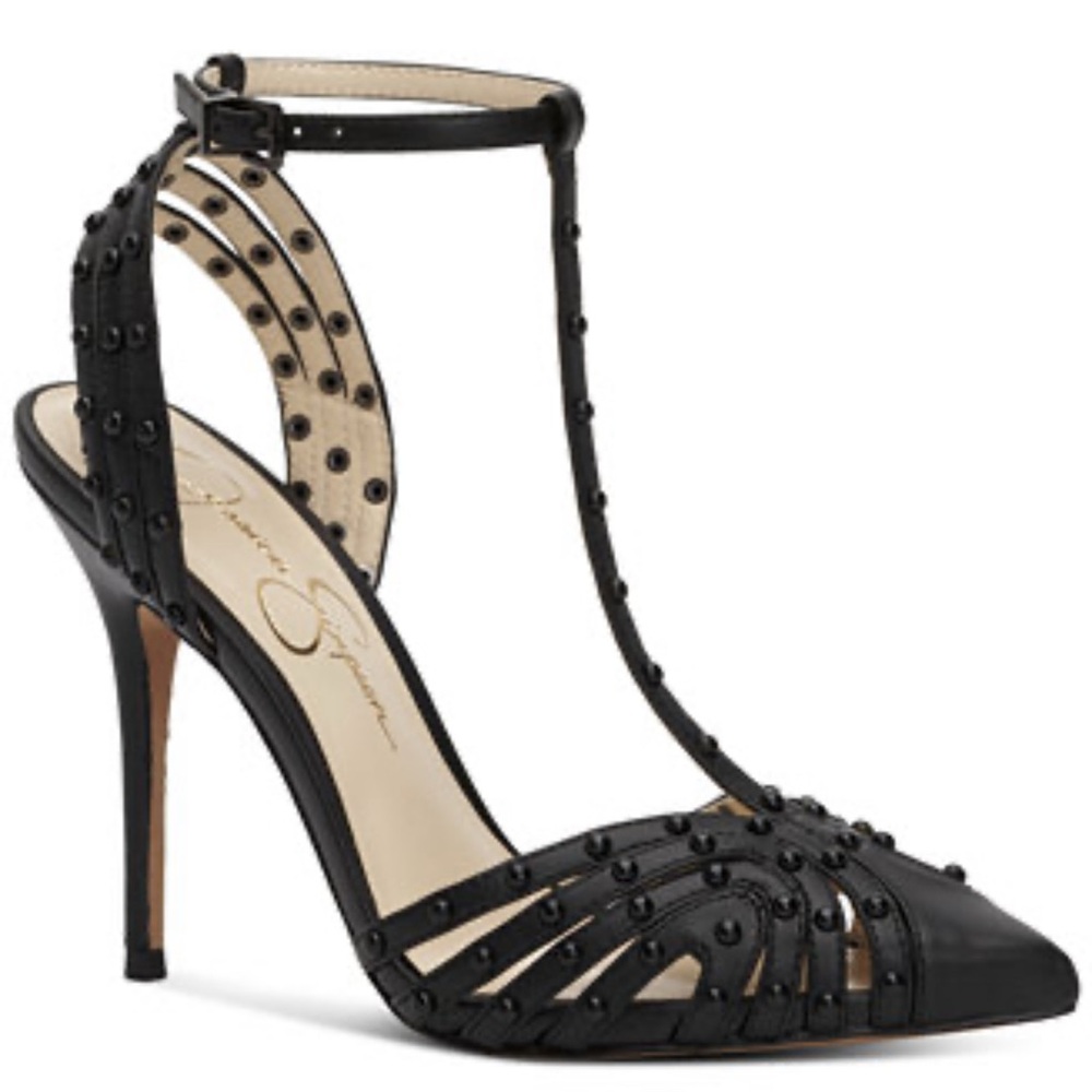 Jessica Simpson Women’s Wisata Studded T-Strap Pumps